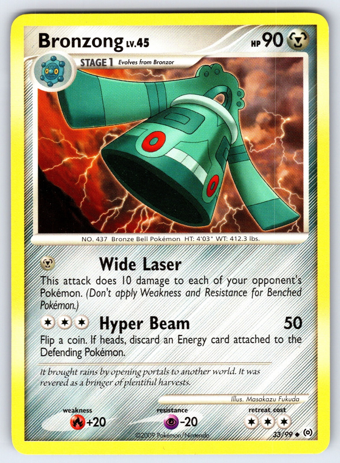 Bronzong (33) Uncommon Arceus 33/99 LP 2009