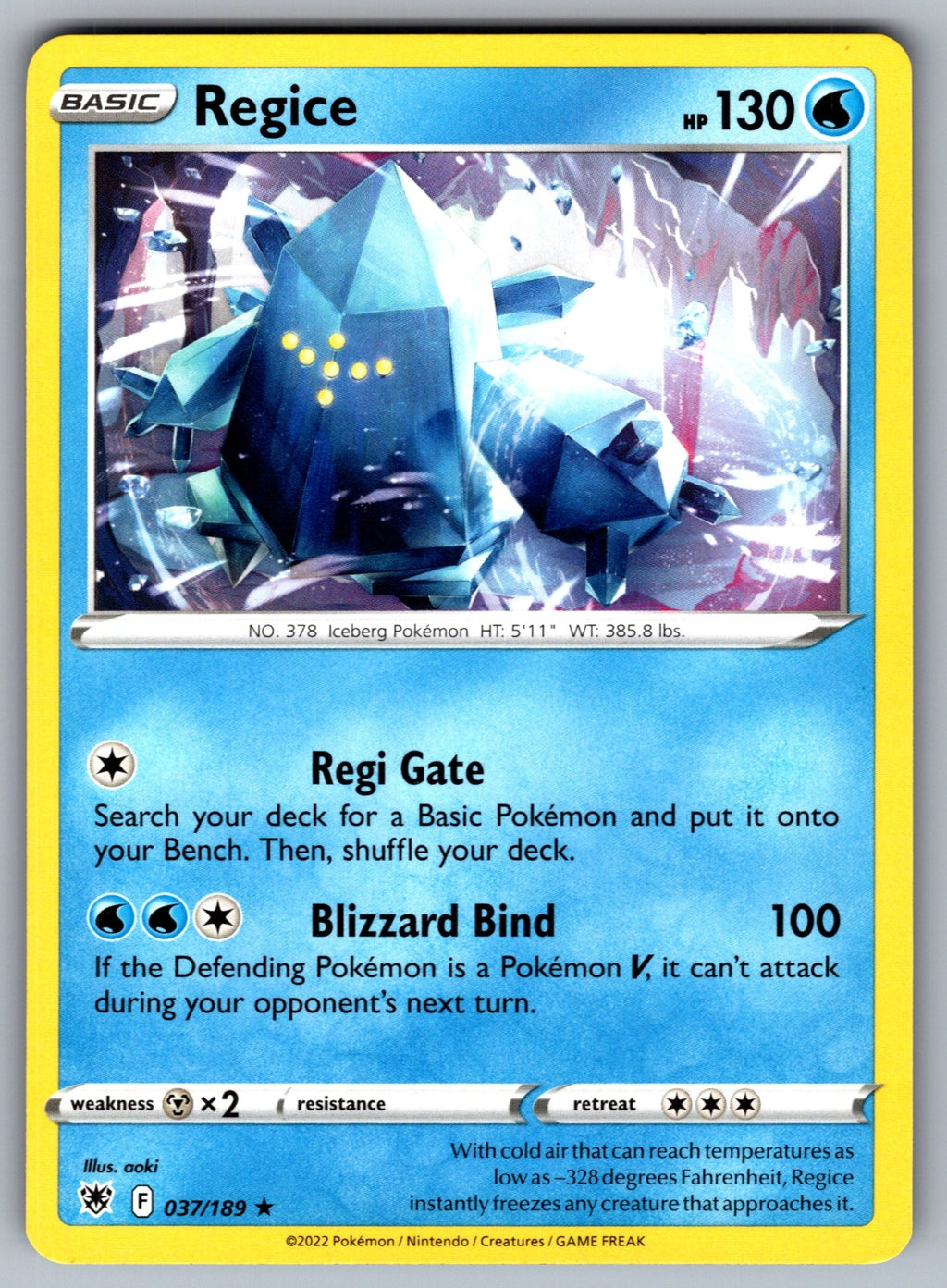 Regice Rare SWSH10: Astral Radiance 037/189 NM 2022