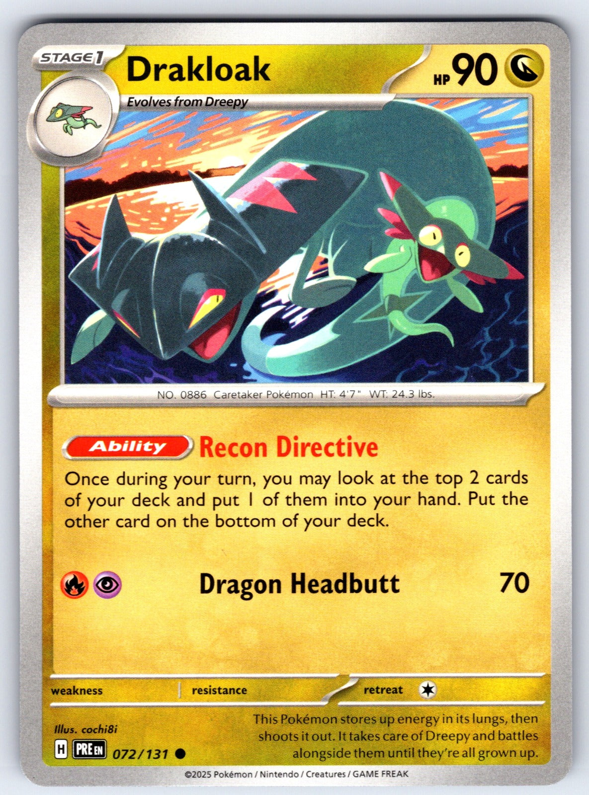 Drakloak Common SV: Prismatic Evolutions 072/131 NM 2025
