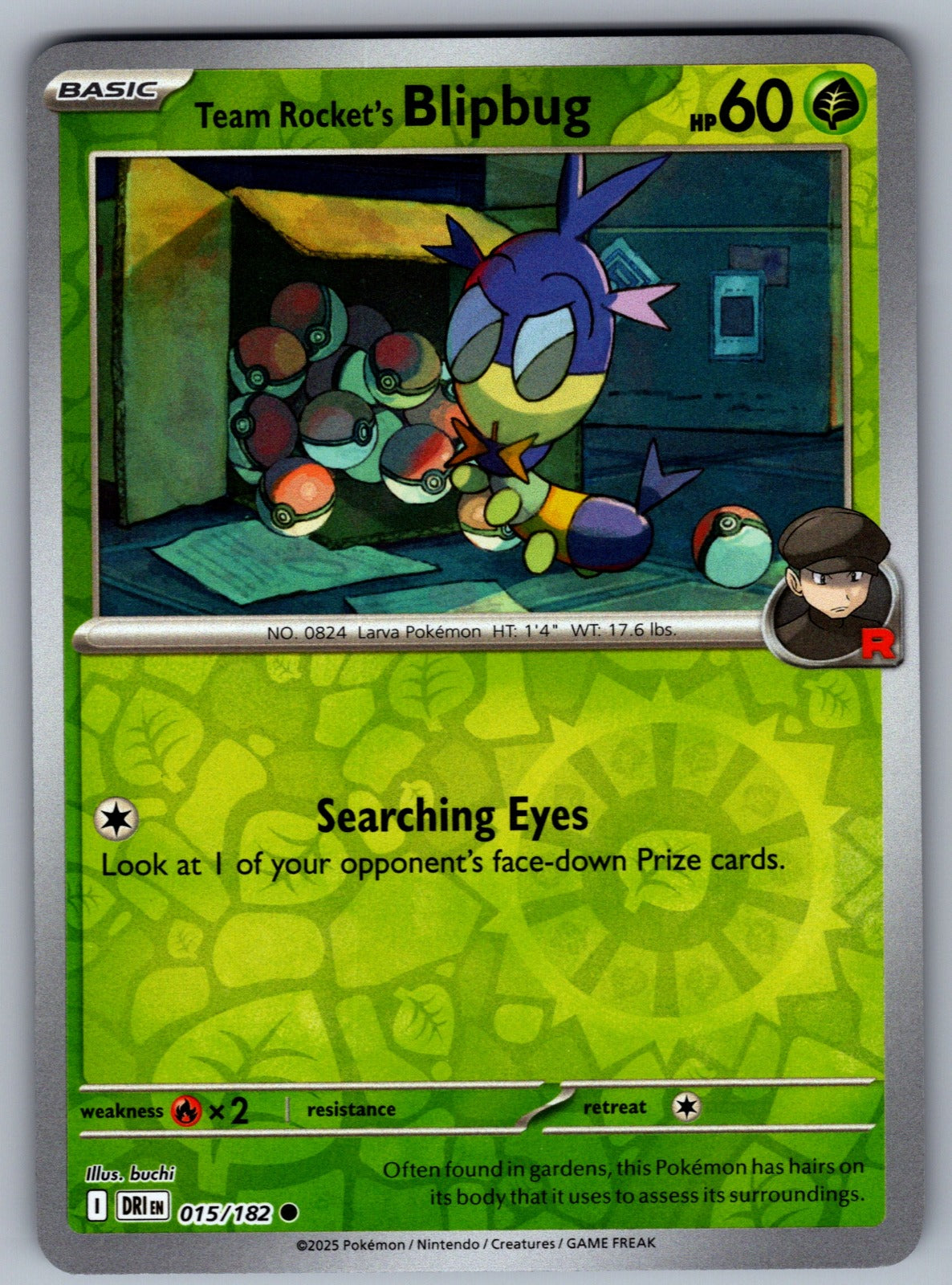 Team Rocket's Blipbug Reverse Holo Common SV10: Destined Rivals 015/182 NM 2025