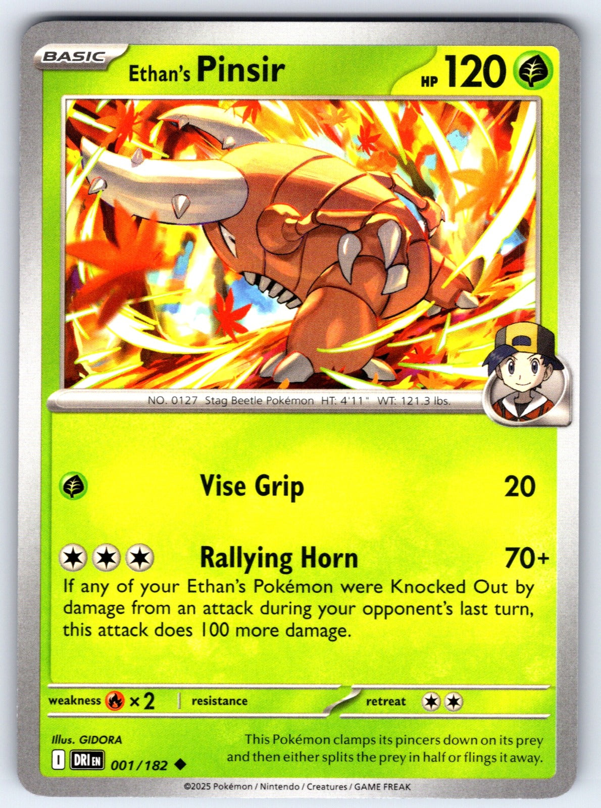 Ethan's Pinsir Uncommon SV10: Destined Rivals 001/182 NM 2025