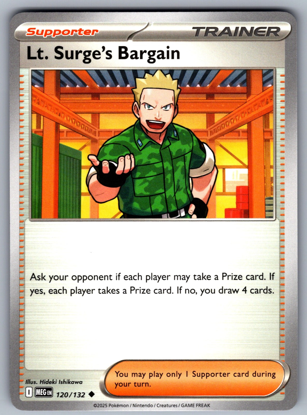 Lt. Surge's Bargain Uncommon ME01: Mega Evolution 120/132 NM 2025