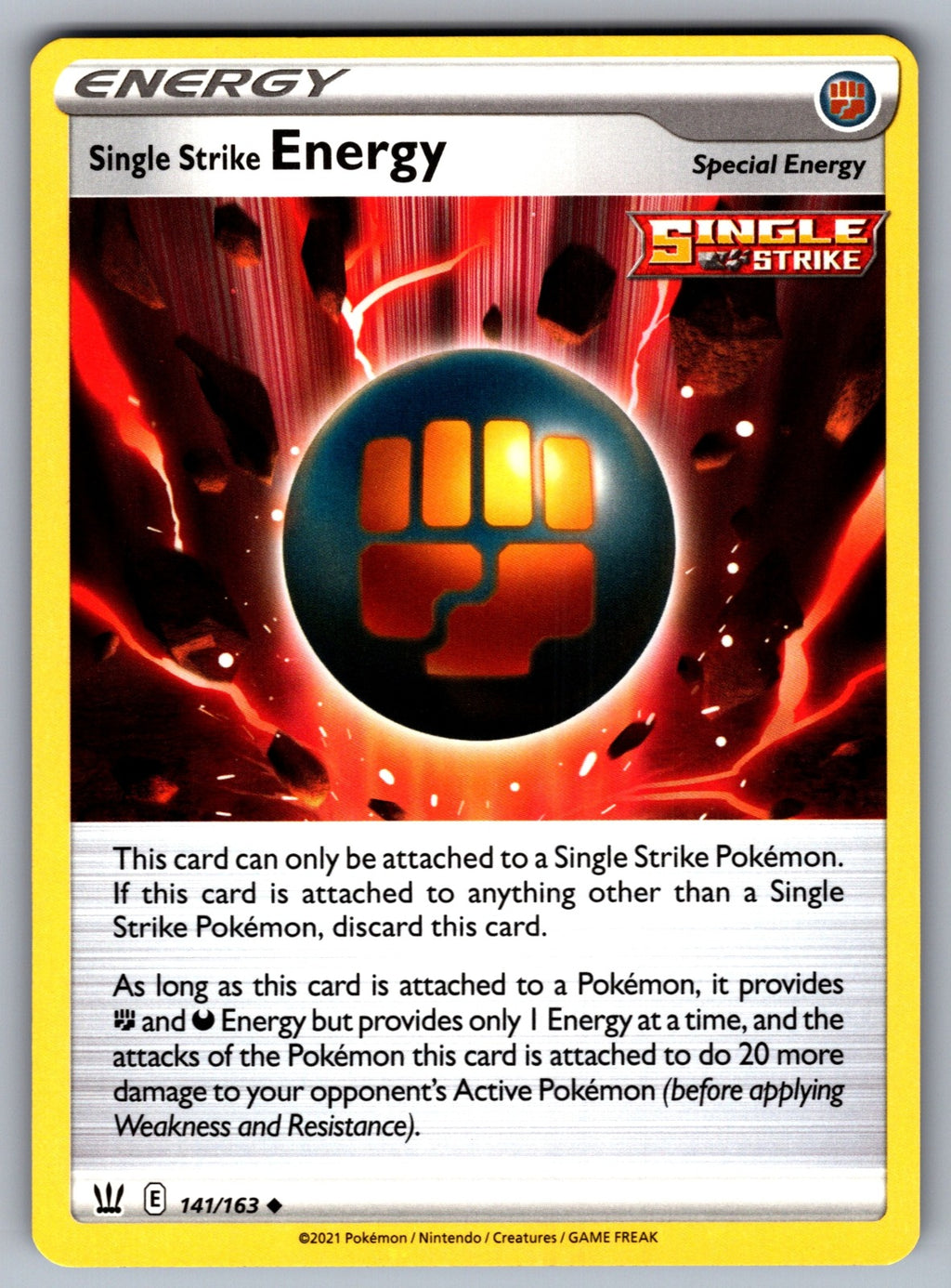 Single Strike Energy Uncommon SWSH05: Battle Styles 141/163 NM 2021