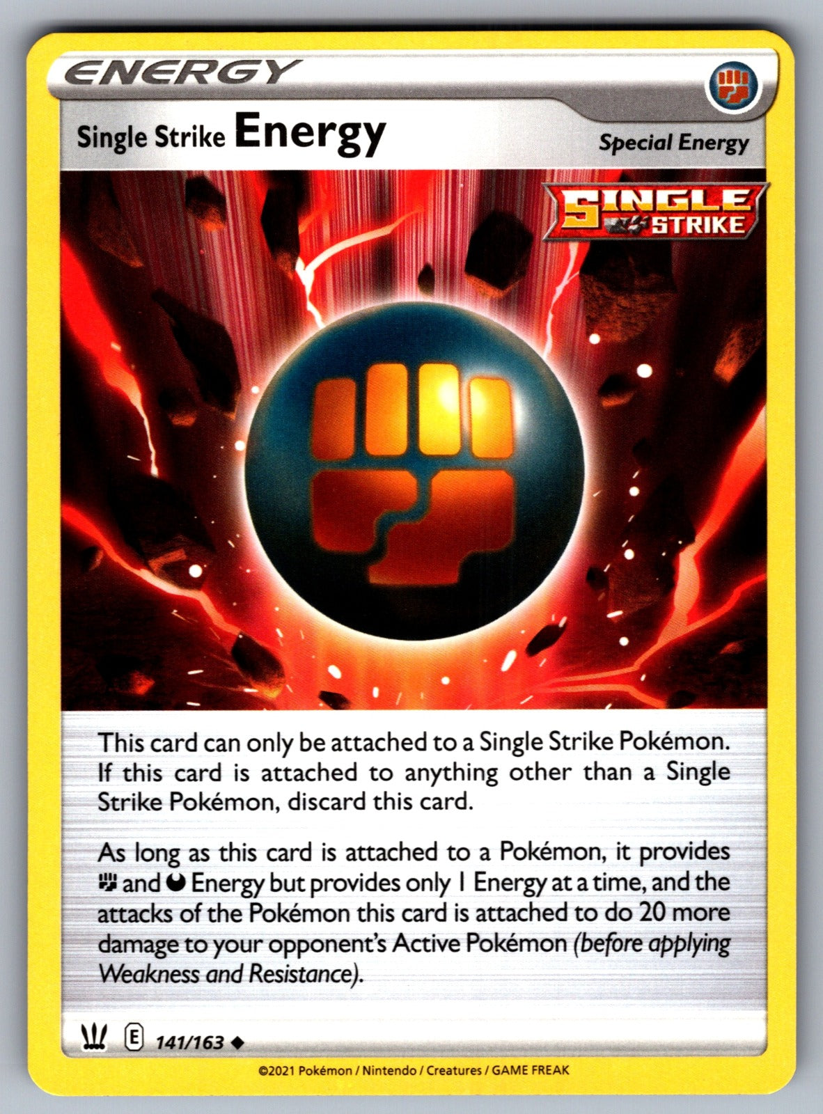 Single Strike Energy Uncommon SWSH05: Battle Styles 141/163 NM 2021