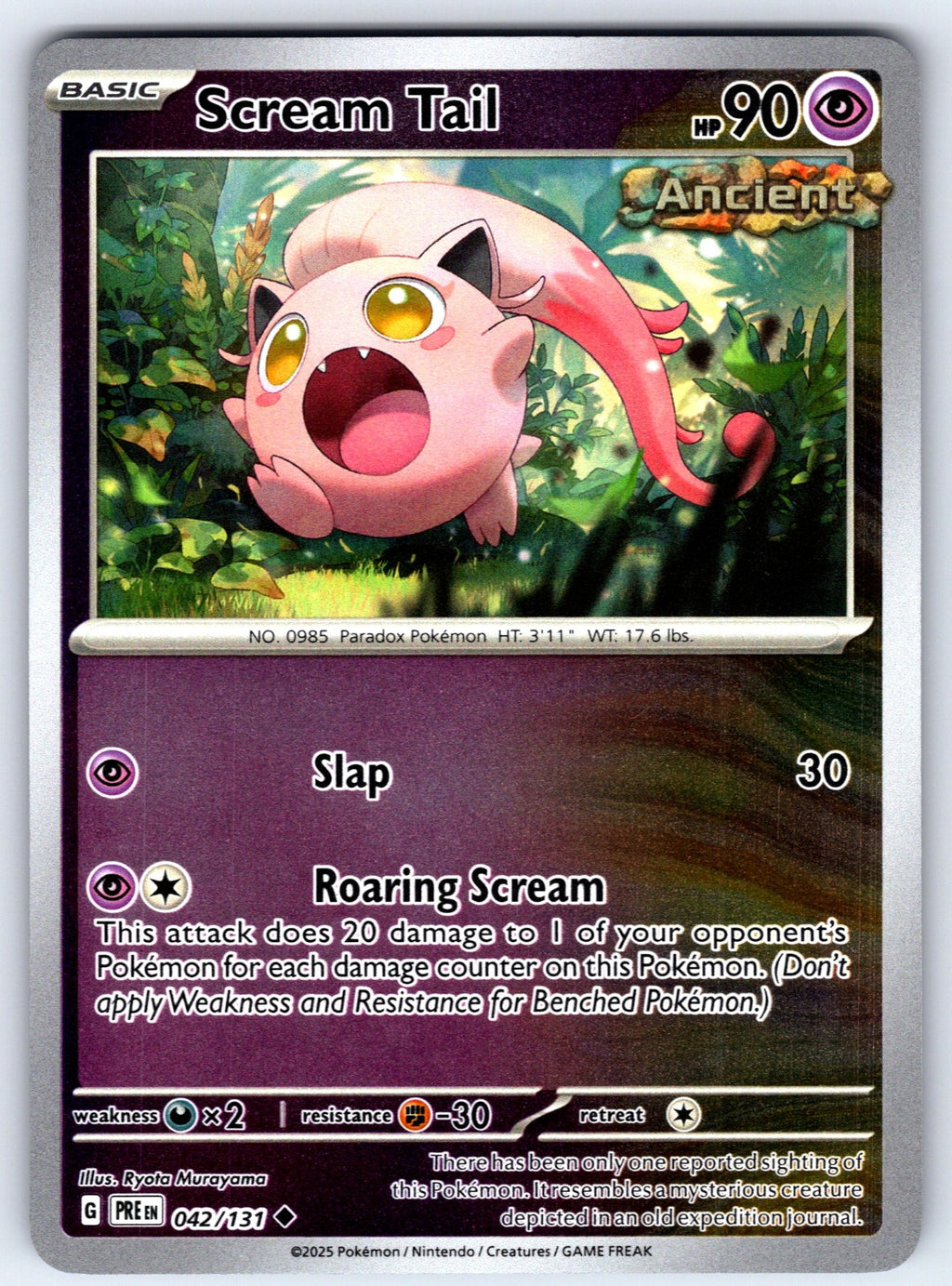 Scream Tail Reverse Holo Uncommon SV04: Paradox Rift 086/182 NM 2023