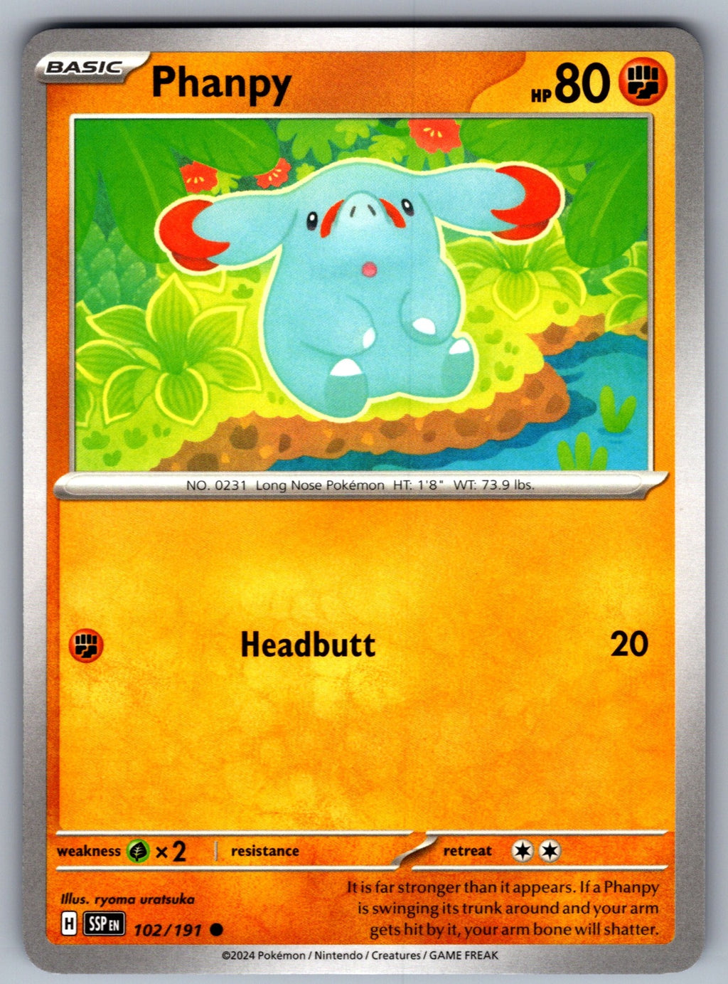 Phanpy Common SV08: Surging Sparks 102/191 NM 2024