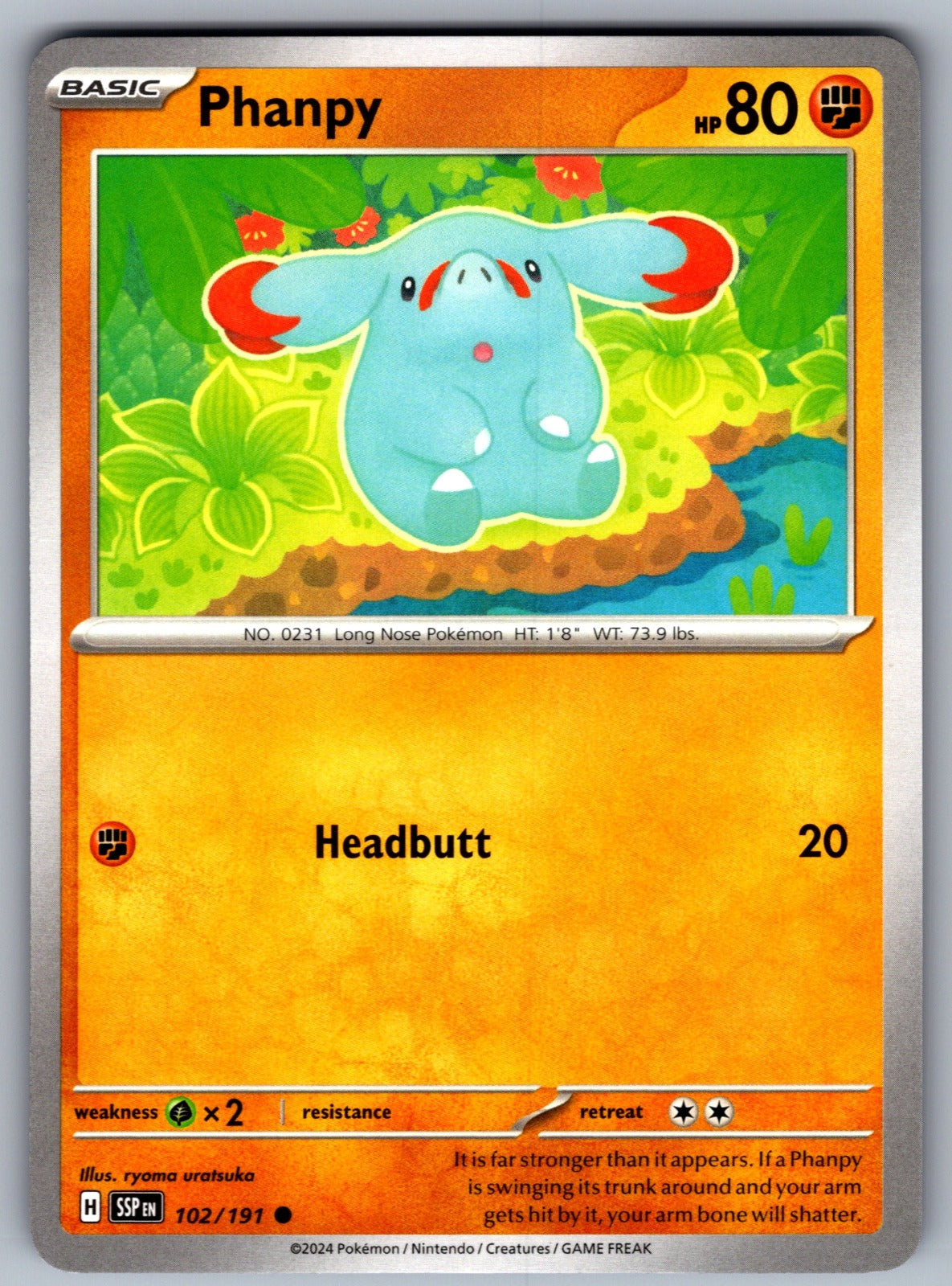 Phanpy Common SV08: Surging Sparks 102/191 NM 2024
