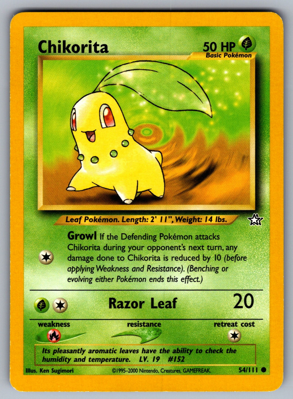 Chikorita (54) Unlimited Common Neo Genesis 054/111 NM 2000