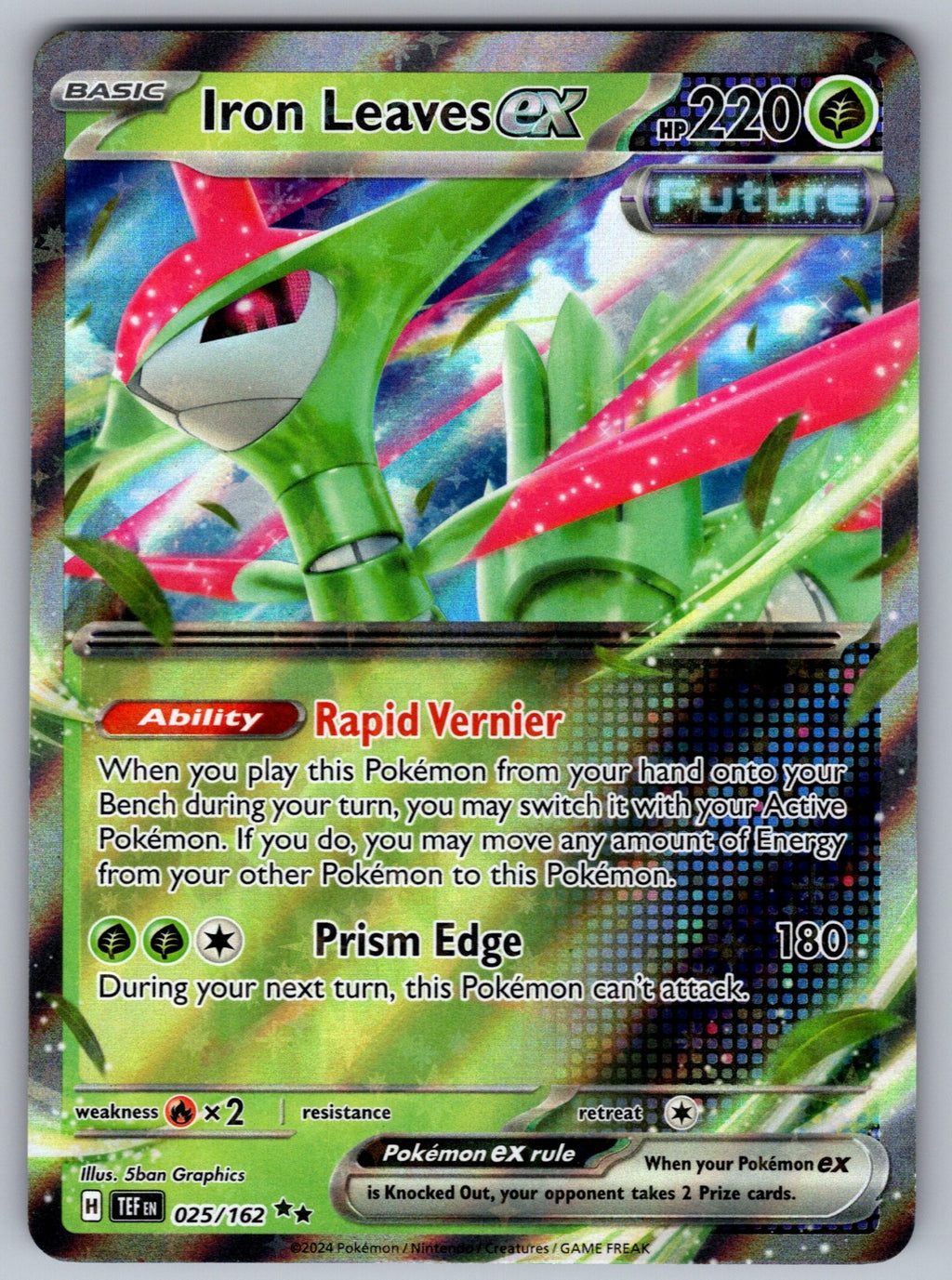 Iron Leaves ex Holo Double Rare SV05: Temporal Forces 025/162 NM 2024