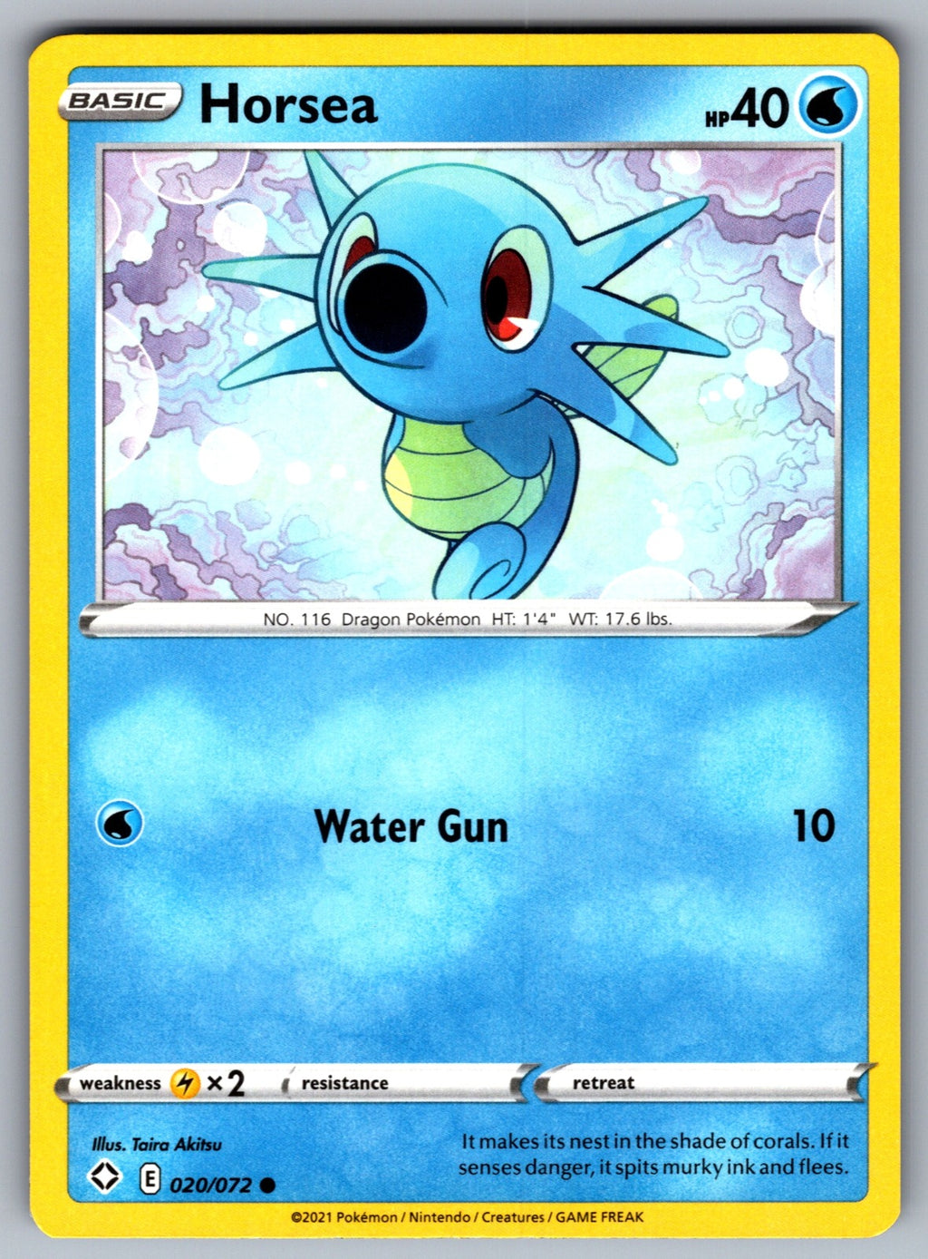 Horsea Common Shining Fates 020/072 NM 2021
