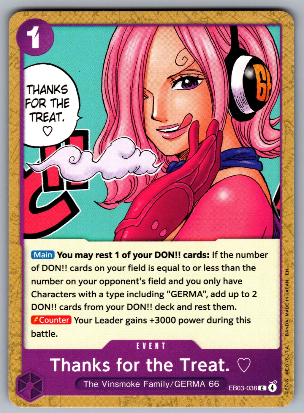 Thanks for the Treat. C Extra Booster: One Piece Heroines Edition EB03-038 NM 20