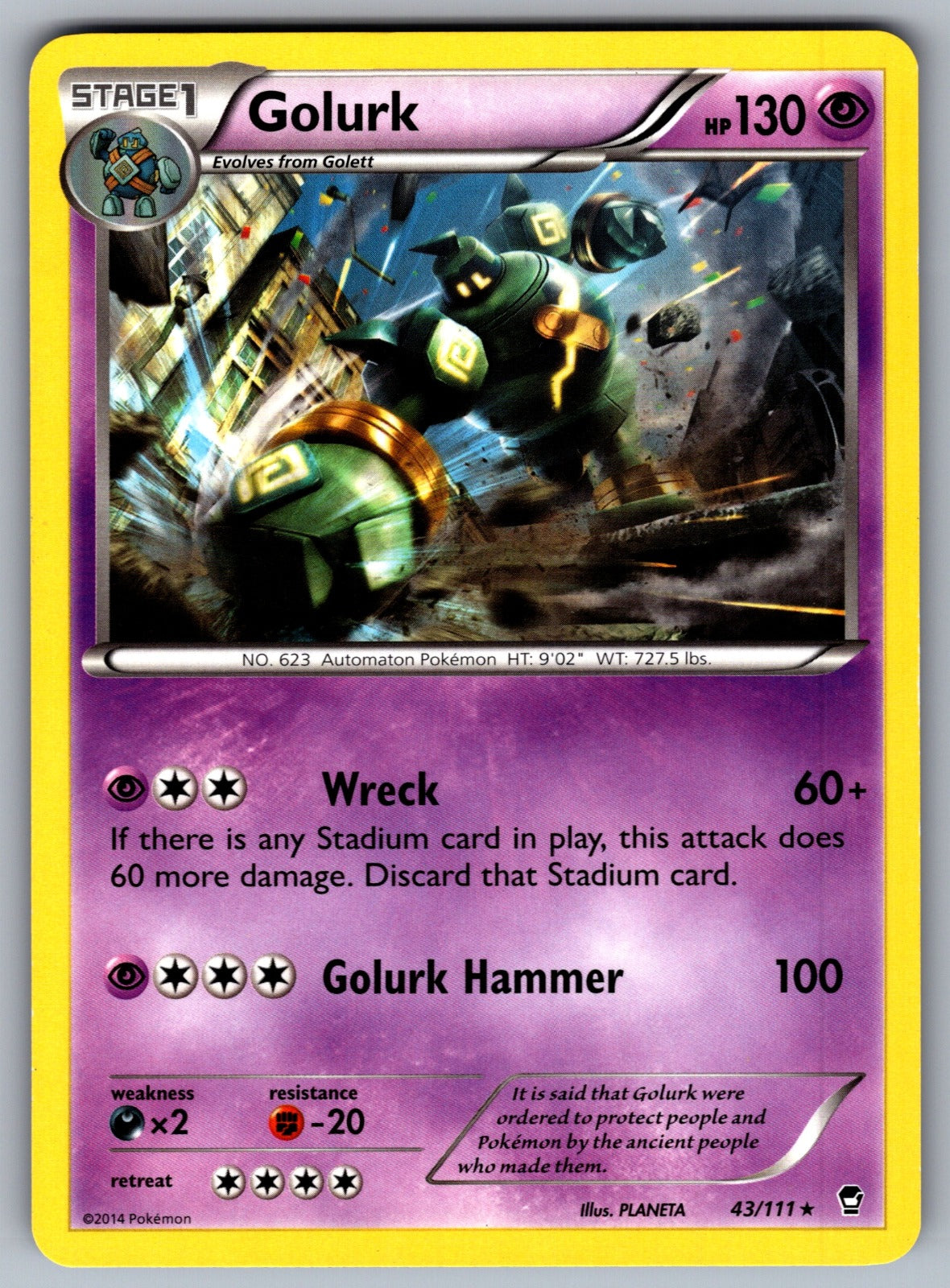Golurk Rare XY - Furious Fists 43/111 LP 2014