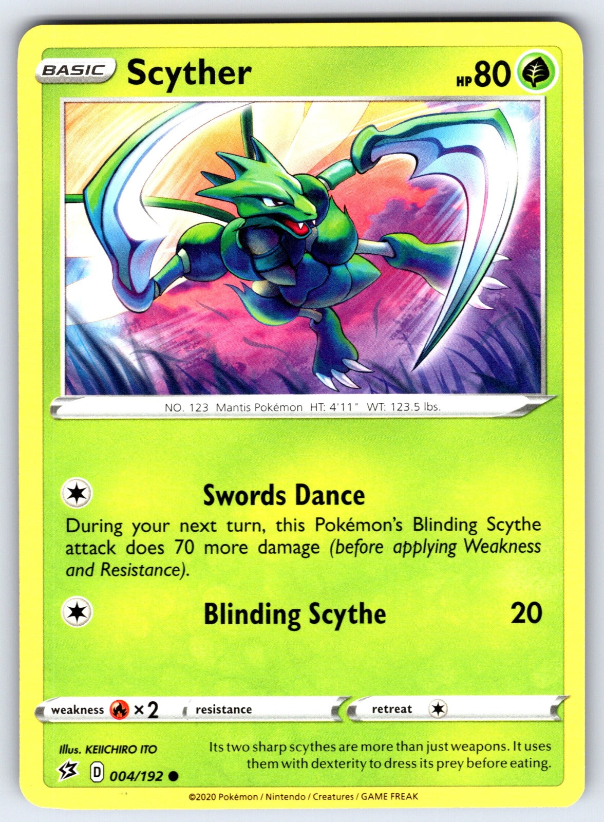 Scyther Common SWSH02: Rebel Clash 004/192 LP 2020