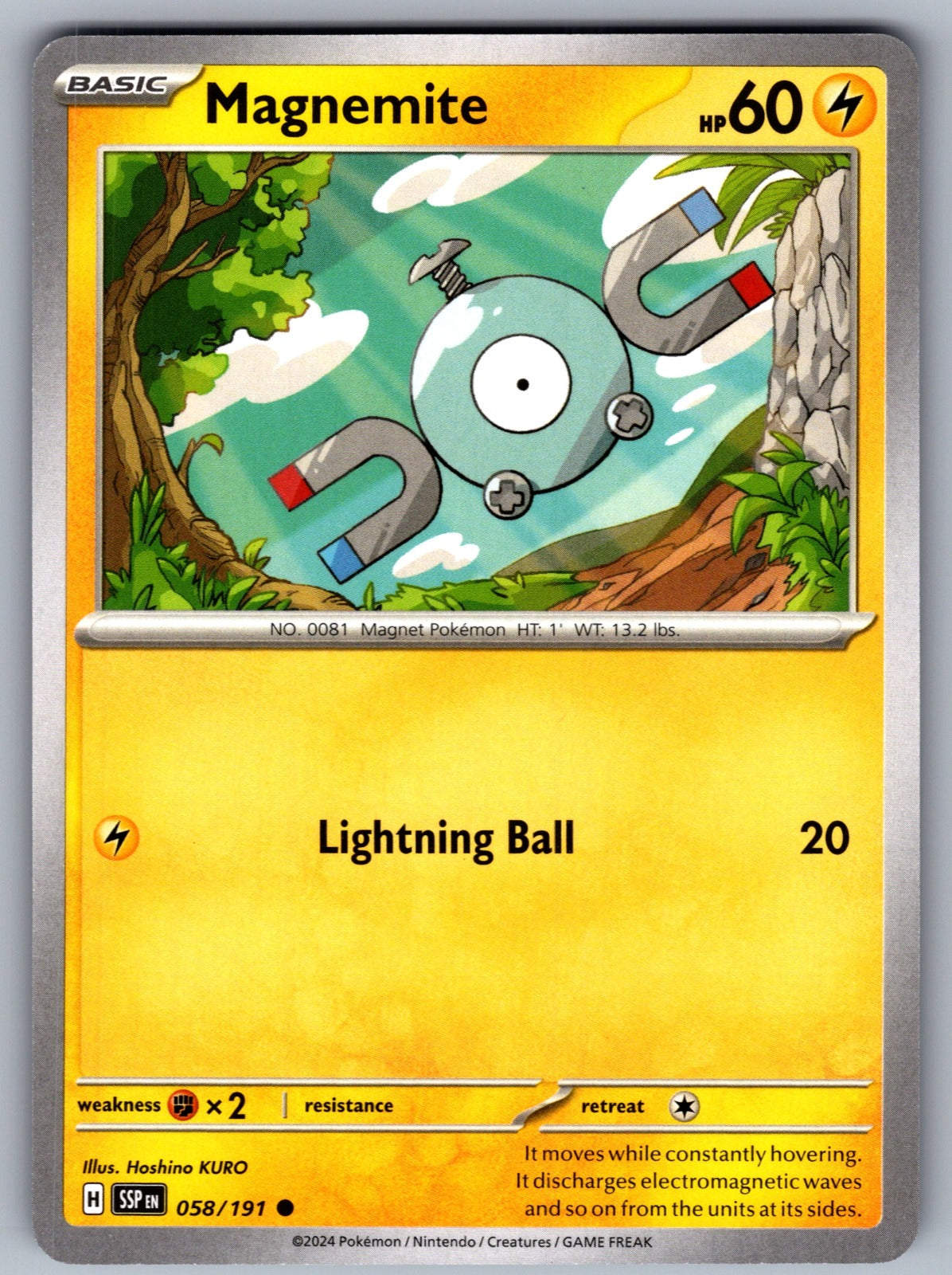 Magnemite Common SV08: Surging Sparks 058/191 NM 2024