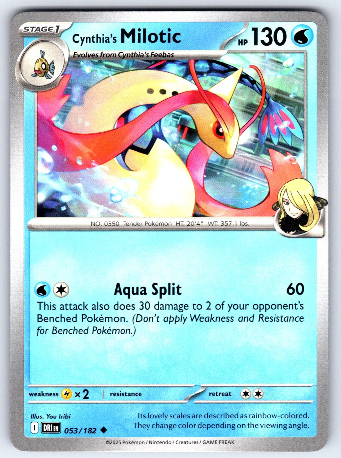Cynthia's Milotic Uncommon SV10: Destined Rivals 053/182 NM 2025