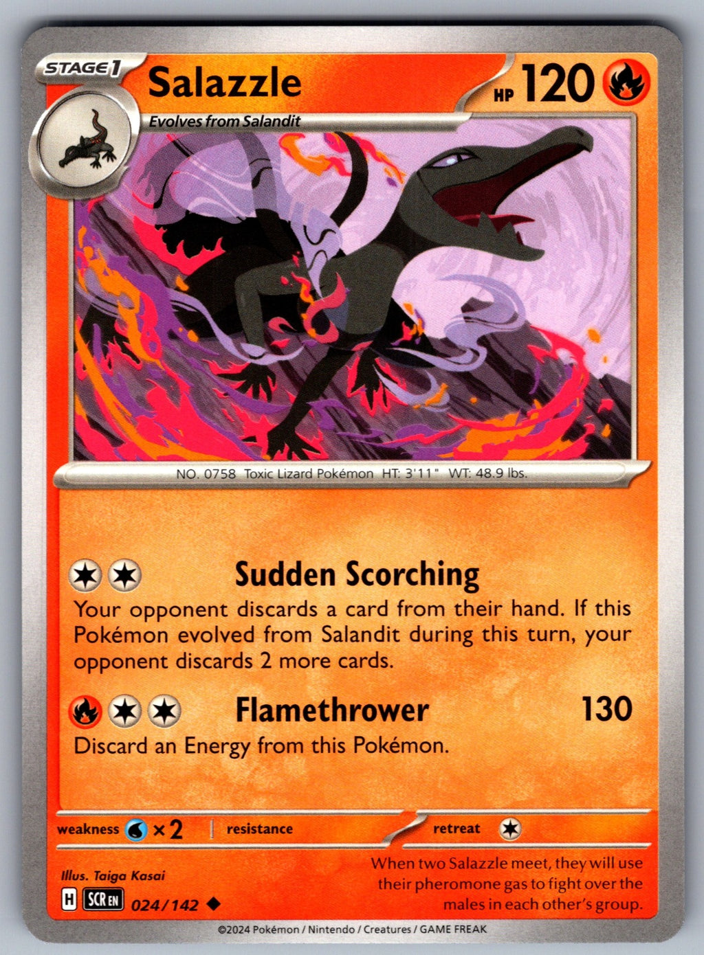 Salazzle Uncommon SV07: Stellar Crown 024/142 NM 2024
