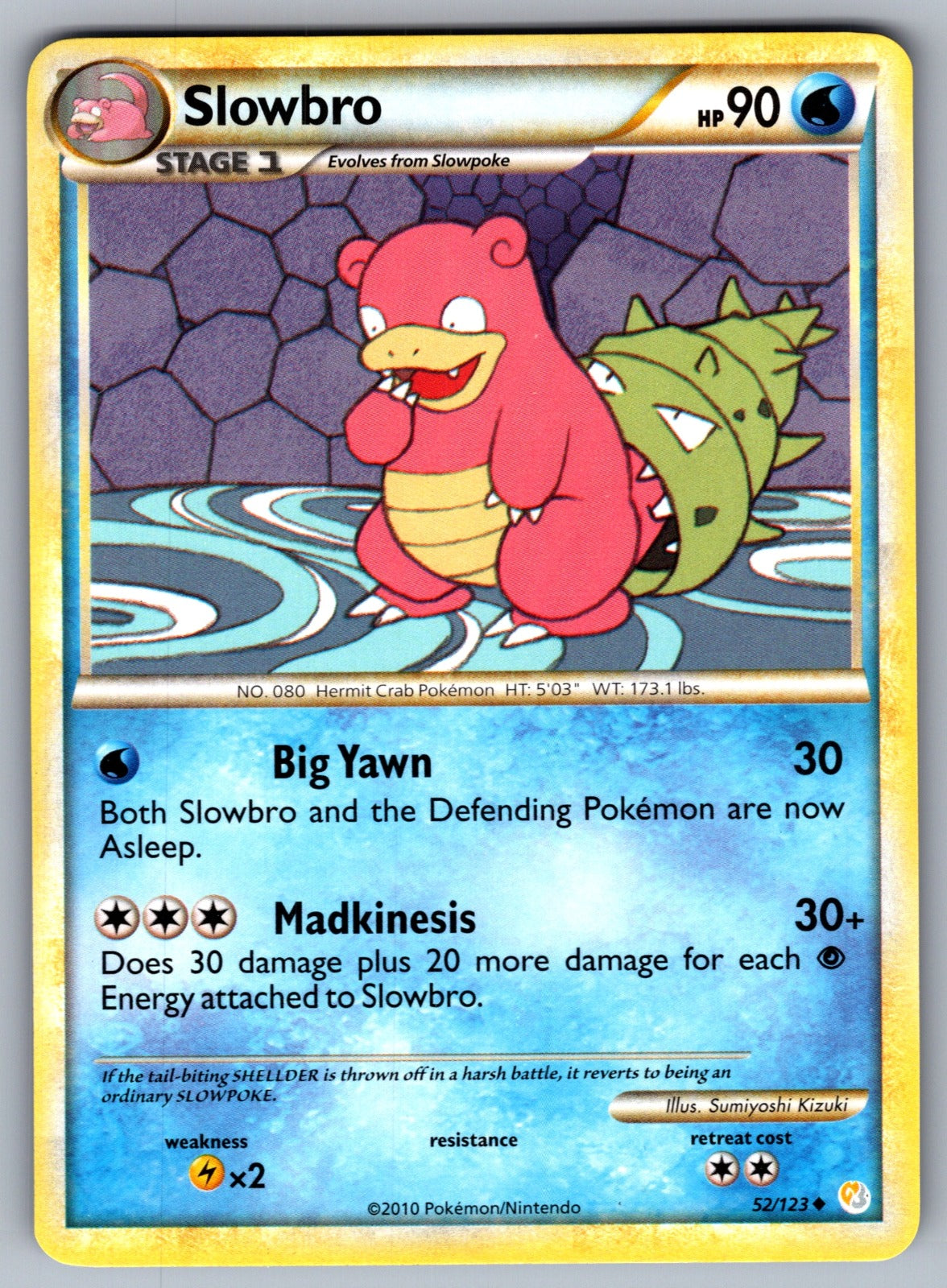 Slowbro Uncommon HeartGold SoulSilver 52/123 LP 2010