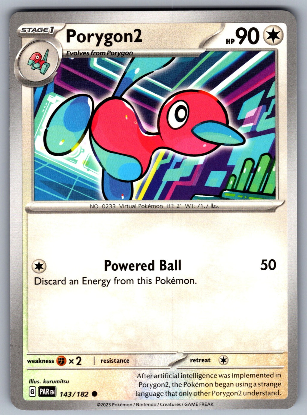 Porygon2 Common SV04: Paradox Rift 143/182 NM 2023