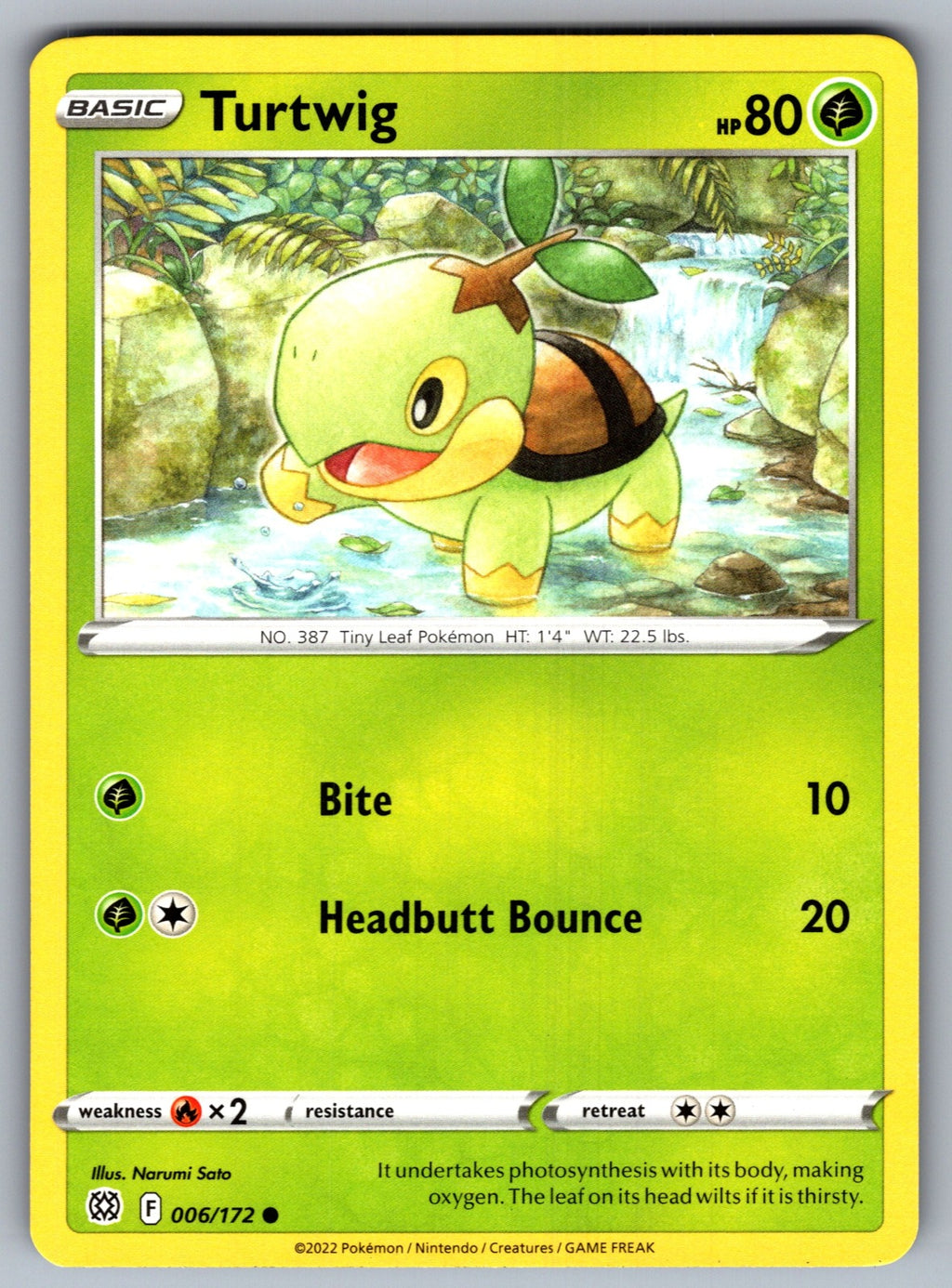 Turtwig Common SWSH09: Brilliant Stars 006/172 NM 2022