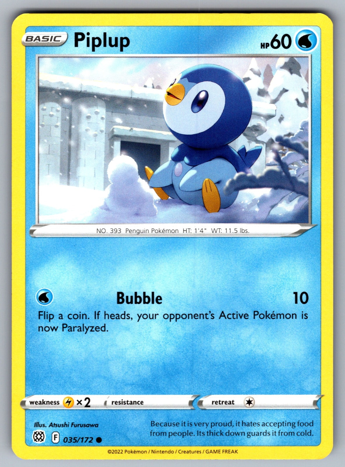 Piplup Common SWSH09: Brilliant Stars 035/172 NM 2022