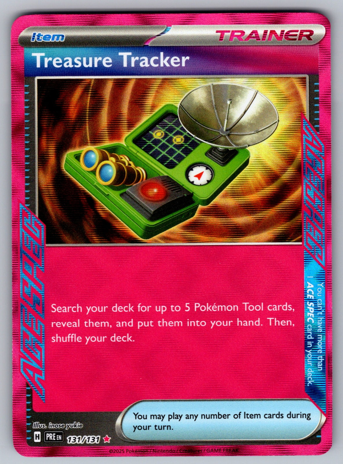 Treasure Tracker Holo ACE SPEC Rare SV: Prismatic Evolutions 131/131 NM 2025