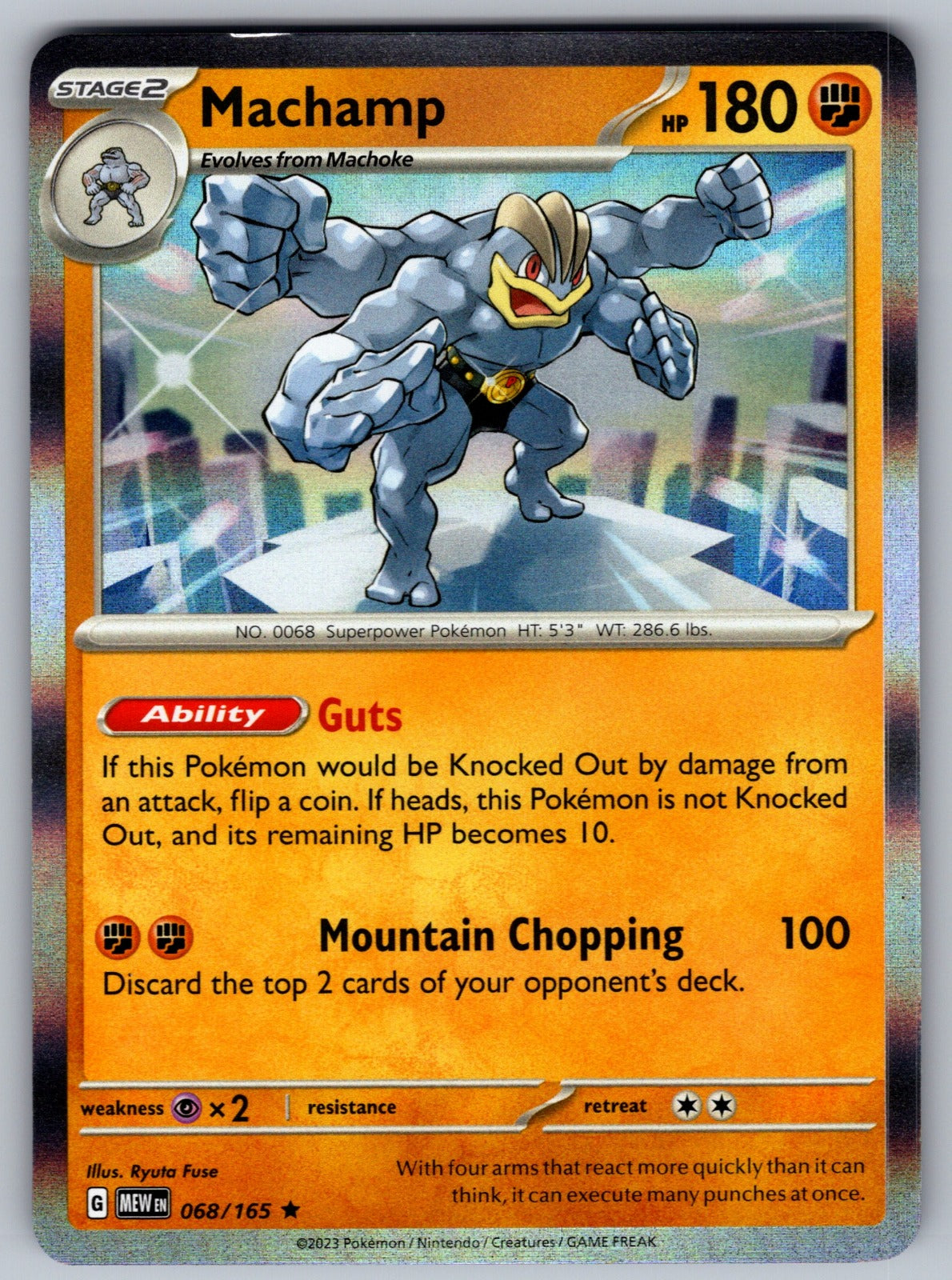 Machamp Holo Rare SV: Scarlet & Violet 151 068/165 NM 2023