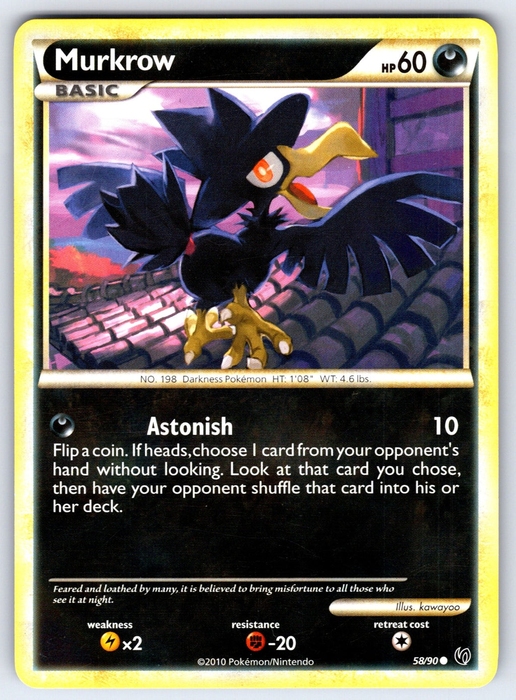 Murkrow (58) Common Undaunted 58/90 LP 2010