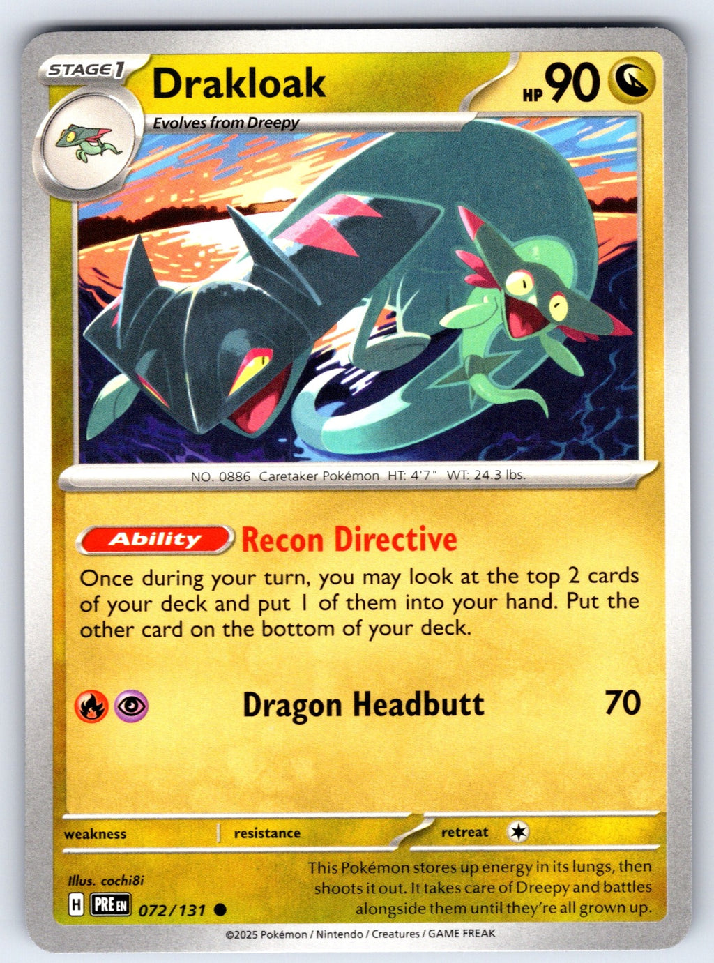 Drakloak Common SV: Prismatic Evolutions 072/131 NM 2025