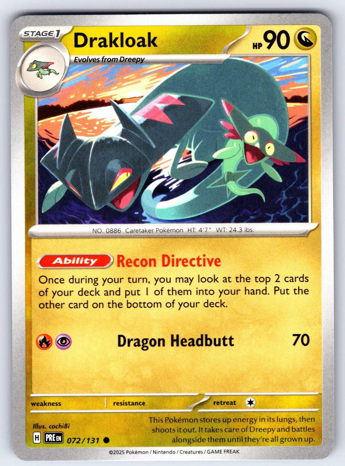 Drakloak Common SV: Prismatic Evolutions 072/131 NM 2025