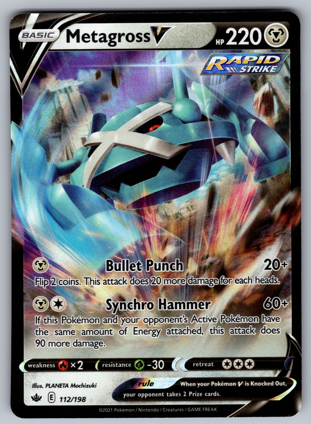 Metagross V Holo Ultra Rare SWSH06: Chilling Reign 112/198 NM 2021