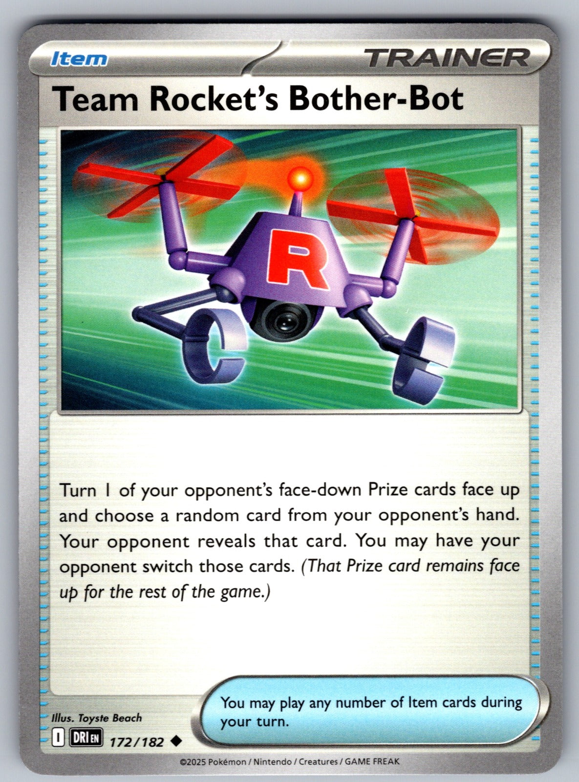 Team Rocket's Bother-Bot Uncommon SV10: Destined Rivals 172/182 NM 2025