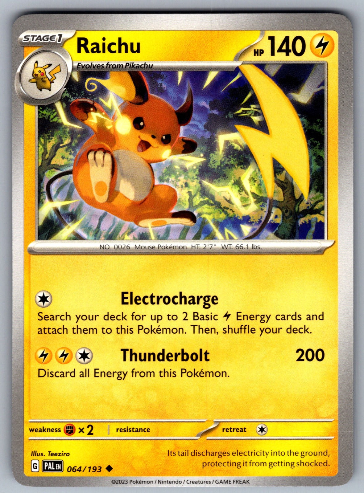 Raichu Uncommon SV02: Paldea Evolved 064/193 NM 2023
