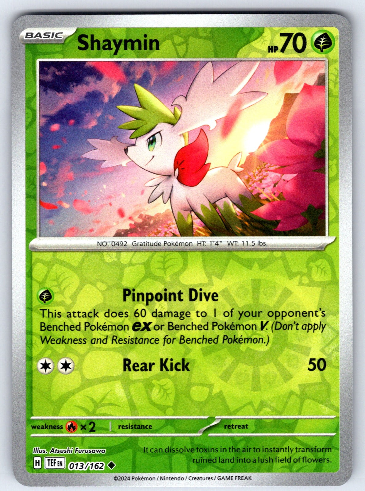 Shaymin Reverse Holo Uncommon SV05: Temporal Forces 013/162 NM 2024