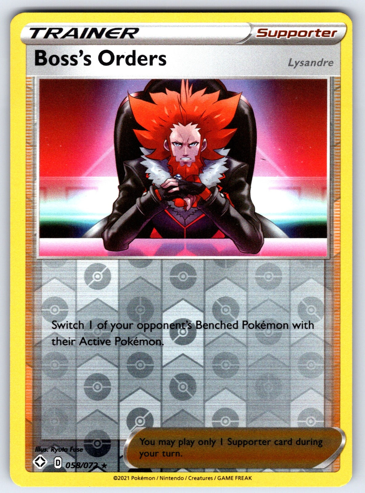 Boss's Orders Reverse Holo Rare Shining Fates 058/072 NM 2021