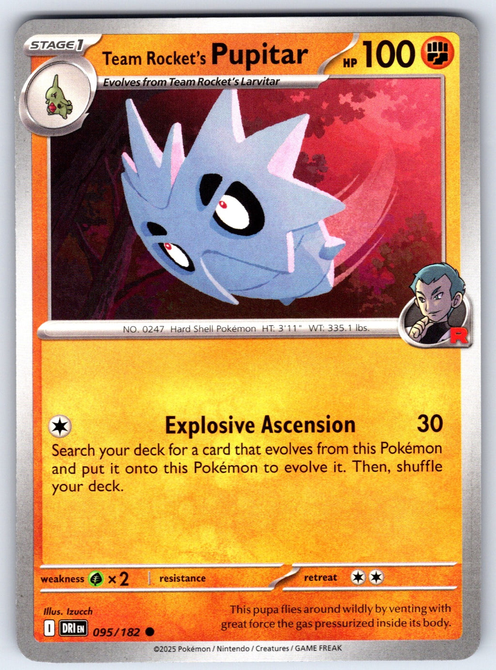 Team Rocket's Pupitar Common SV10: Destined Rivals 095/182 LP 2025