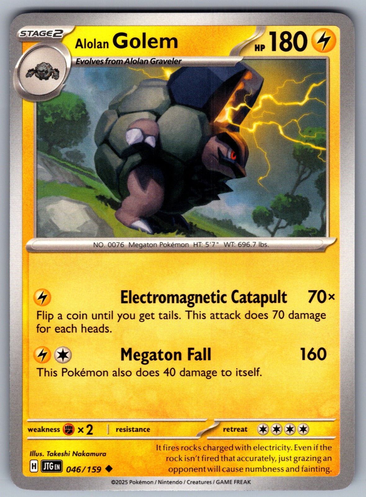 Alolan Golem Uncommon SV09: Journey Together 046/159 NM 2025