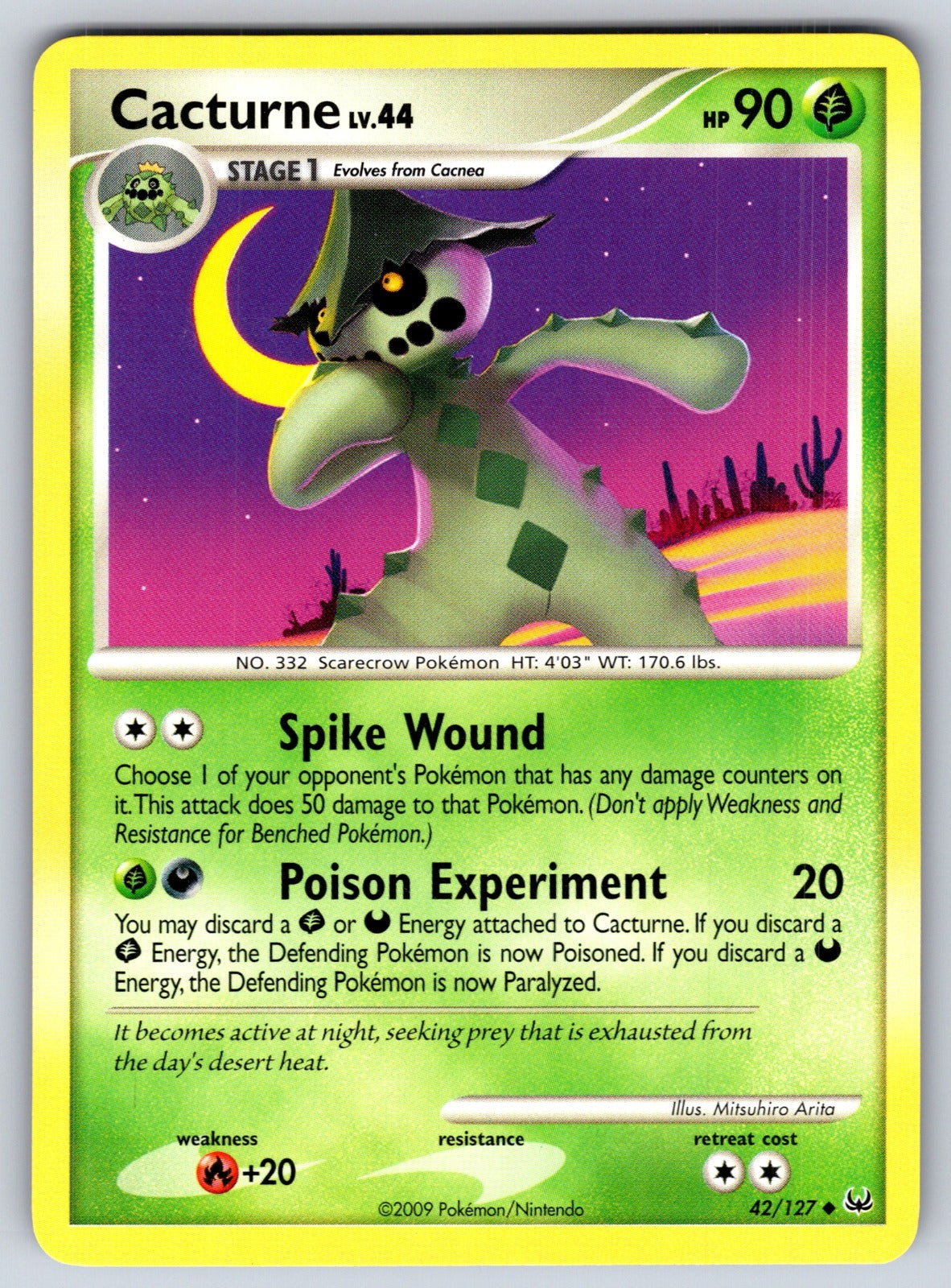 Cacturne Uncommon Platinum 42/127 LP 2009