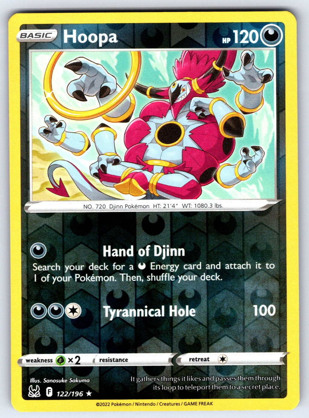 Hoopa Reverse Holo Rare SWSH11: Lost Origin 122/196 NM 2022