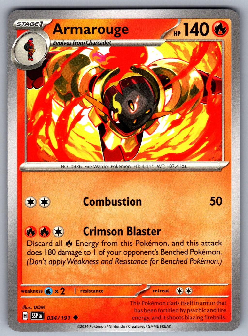 Armarouge Uncommon SV08: Surging Sparks 034/191 NM 2024