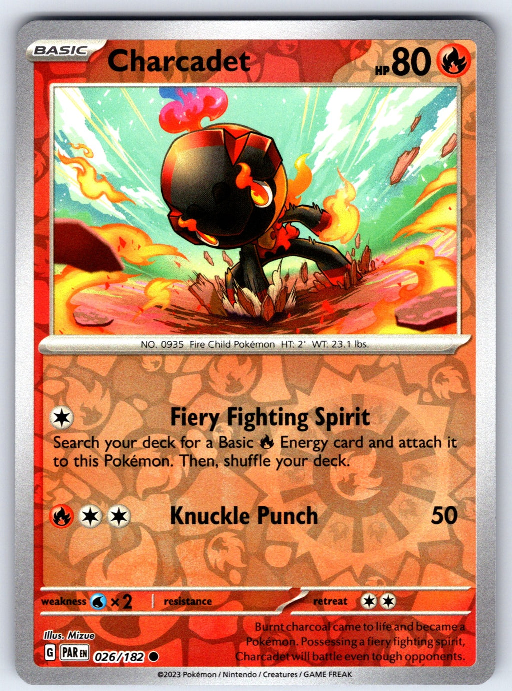 Charcadet Reverse Holo Common SV04: Paradox Rift 026/182 NM 2023