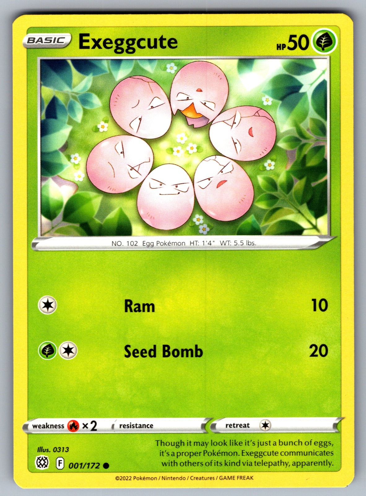 Exeggcute Common SWSH09: Brilliant Stars 001/172 NM 2022