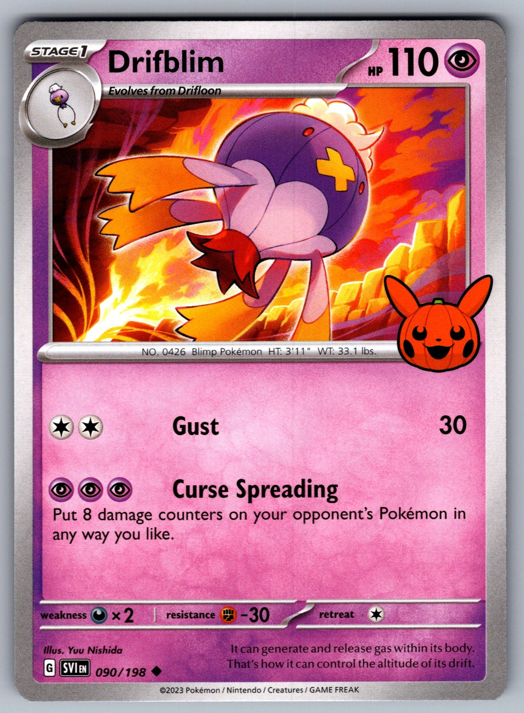 Drifblim Uncommon Trick or Trade BOOster Bundle 2023 090/198 NM 2023