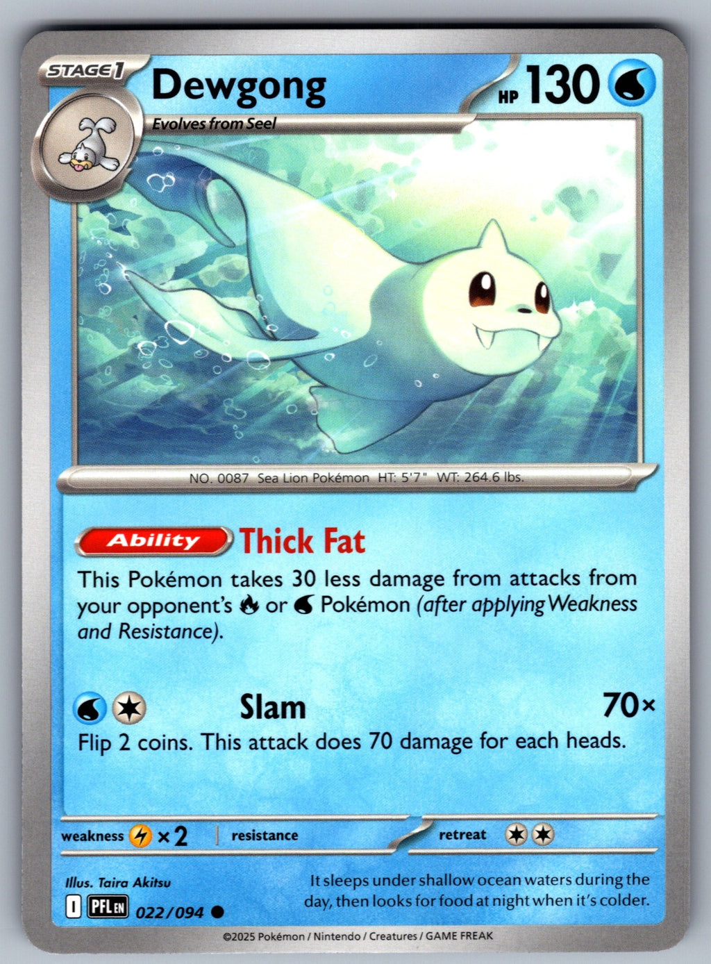 Dewgong Common ME02: Phantasmal Flames 022/094 NM 2025