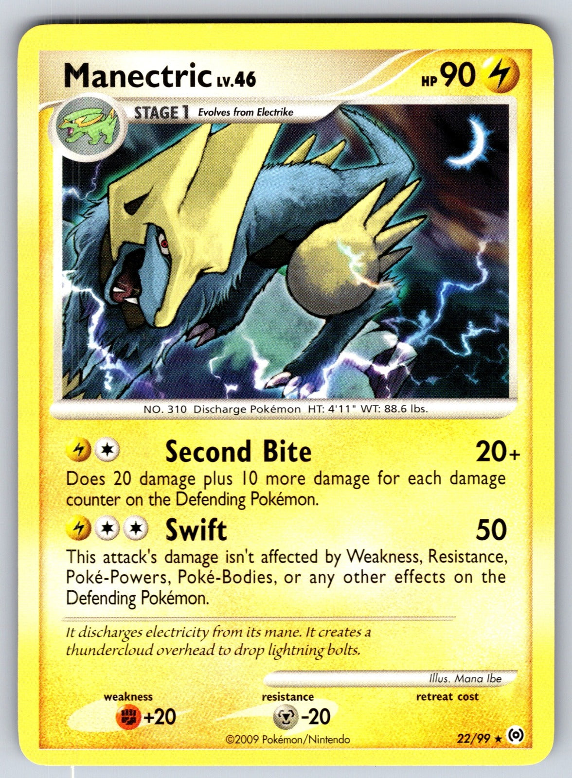 Manectric (22) Rare Arceus 22/99 LP 2009