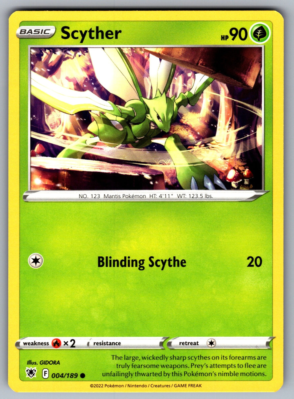Scyther (004) Common SWSH10: Astral Radiance 004/189 NM 2022
