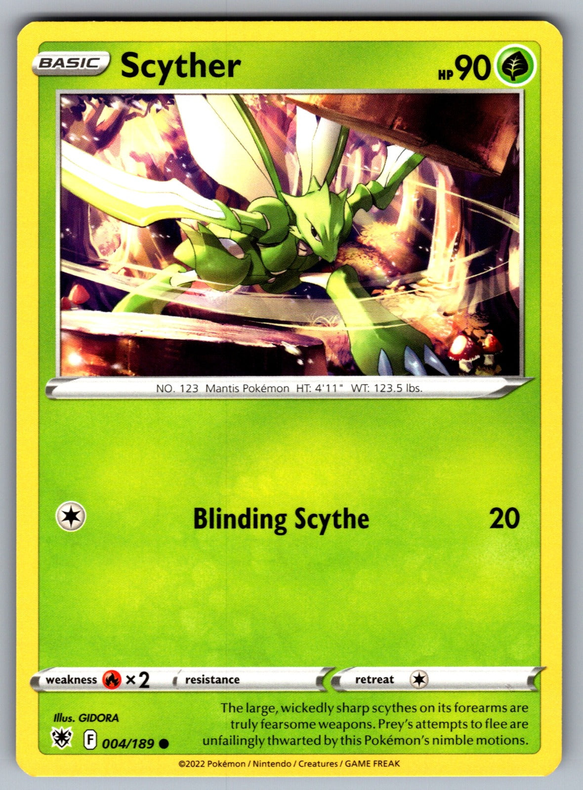 Scyther (004) Common SWSH10: Astral Radiance 004/189 NM 2022