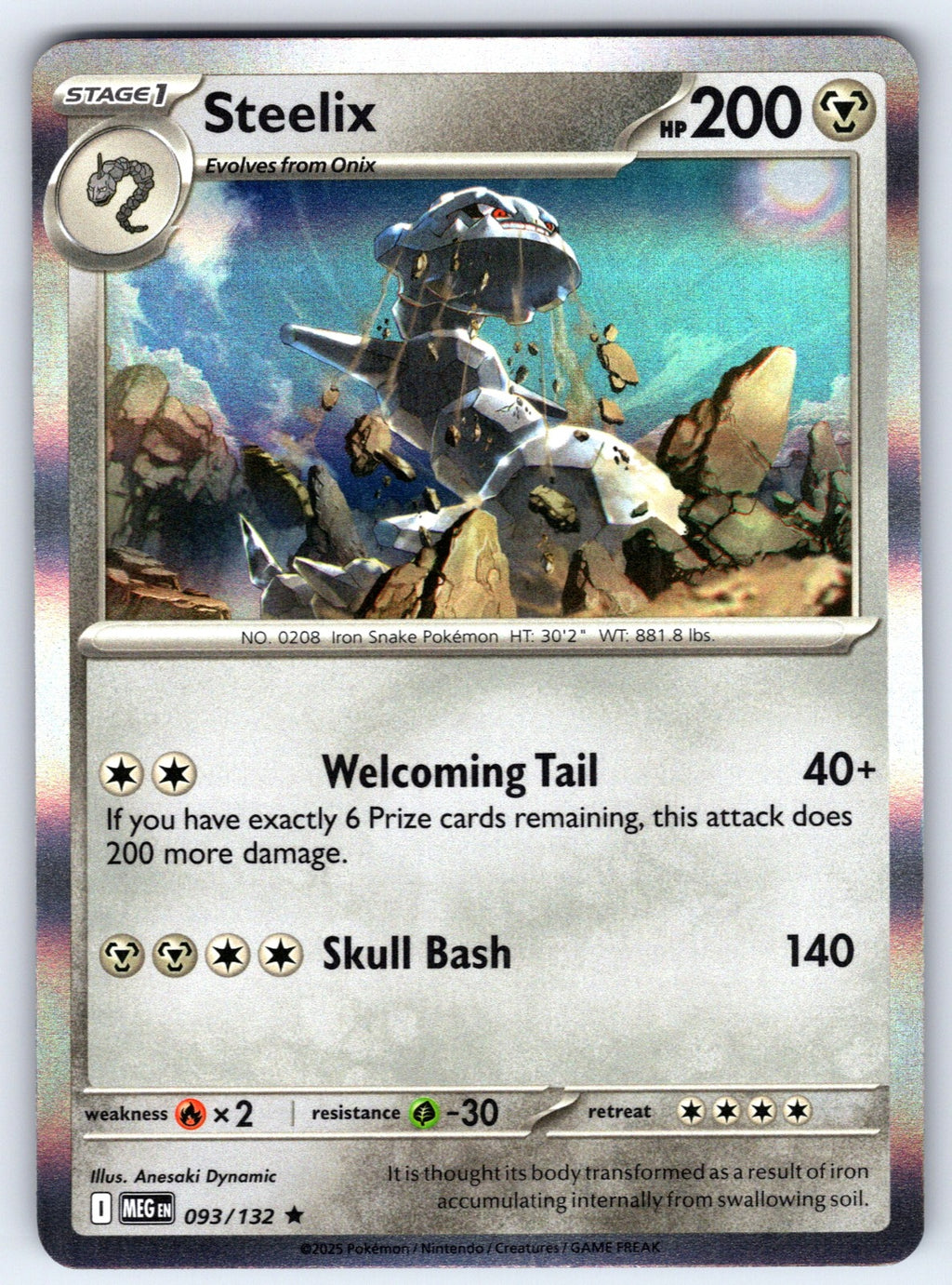 Steelix Holo Rare ME01: Mega Evolution 093/132 NM 2025
