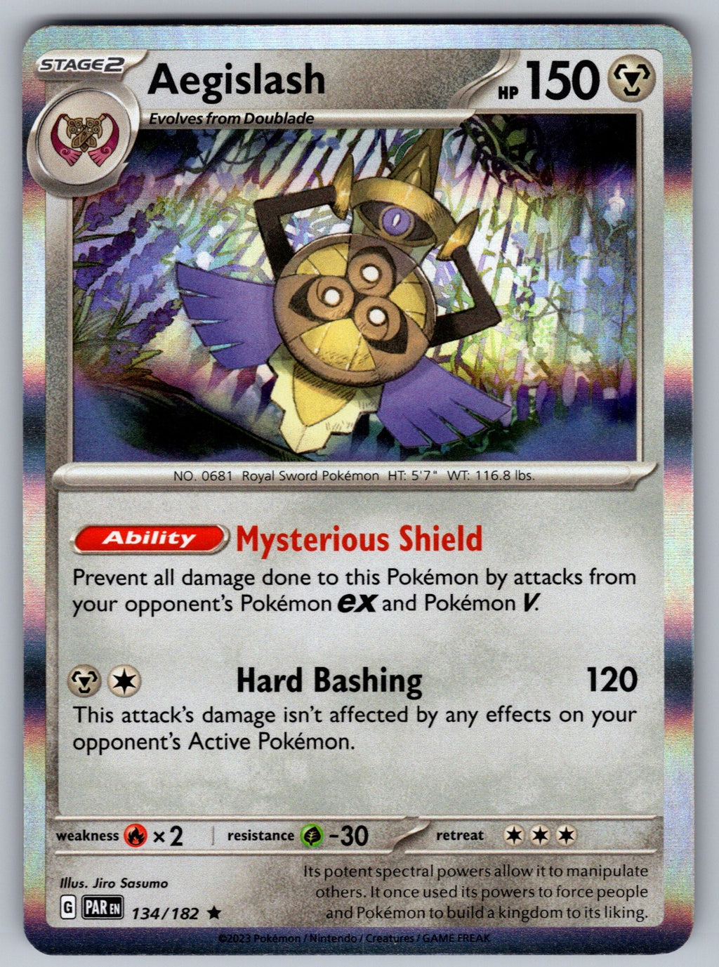Aegislash Holo Rare SV04: Paradox Rift 134/182 NM 2023