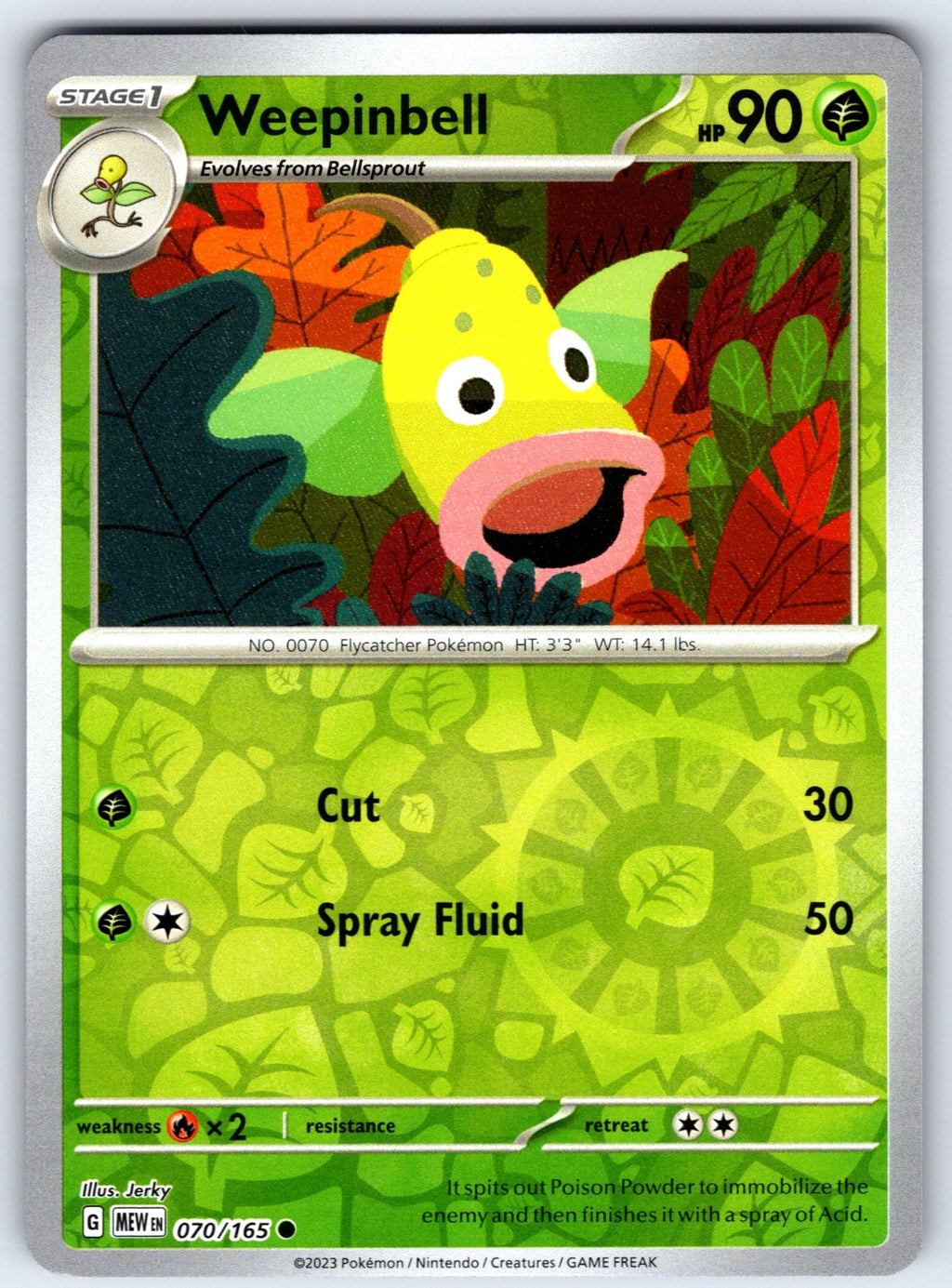 Weepinbell Reverse Holo Common SV: Scarlet & Violet 151 070/165 NM 2023