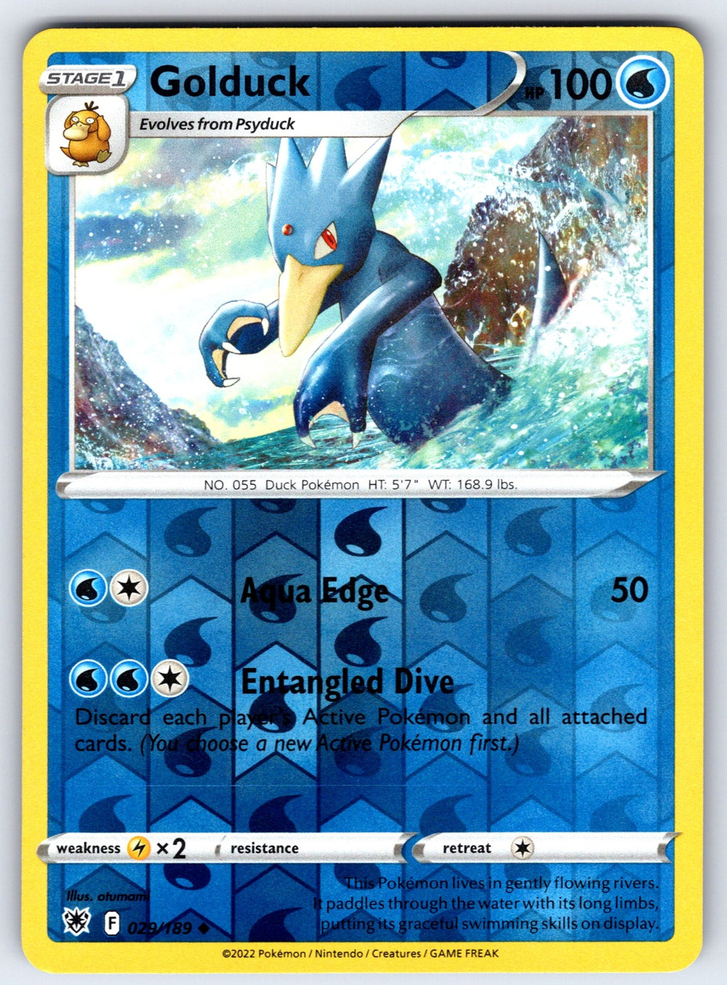 Golduck Reverse Holo Uncommon SWSH10: Astral Radiance 029/189 NM 2022